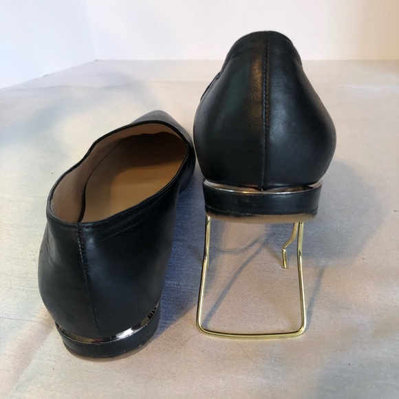 Franco Sarto Ladies 9 1/2 Black Leather Pointed Toe Slip Loafers - Picture 8 of 16